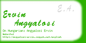 ervin angyalosi business card